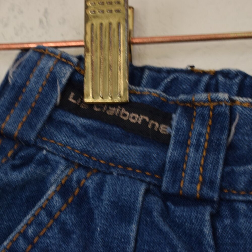 Vintage 1980s Blue‎ High-Waisted Cotton Shorts by Liz Claiborne | 22-24 waist - Picture 7 of 13